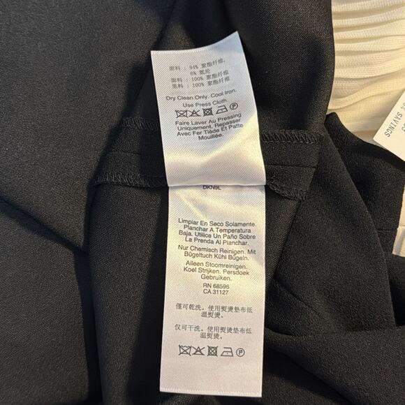 DKNY Women's 8 Semi Formal Cocktail Dress Sleeveless IVORY Bodice BLACK Skirt - Picture 12 of 16